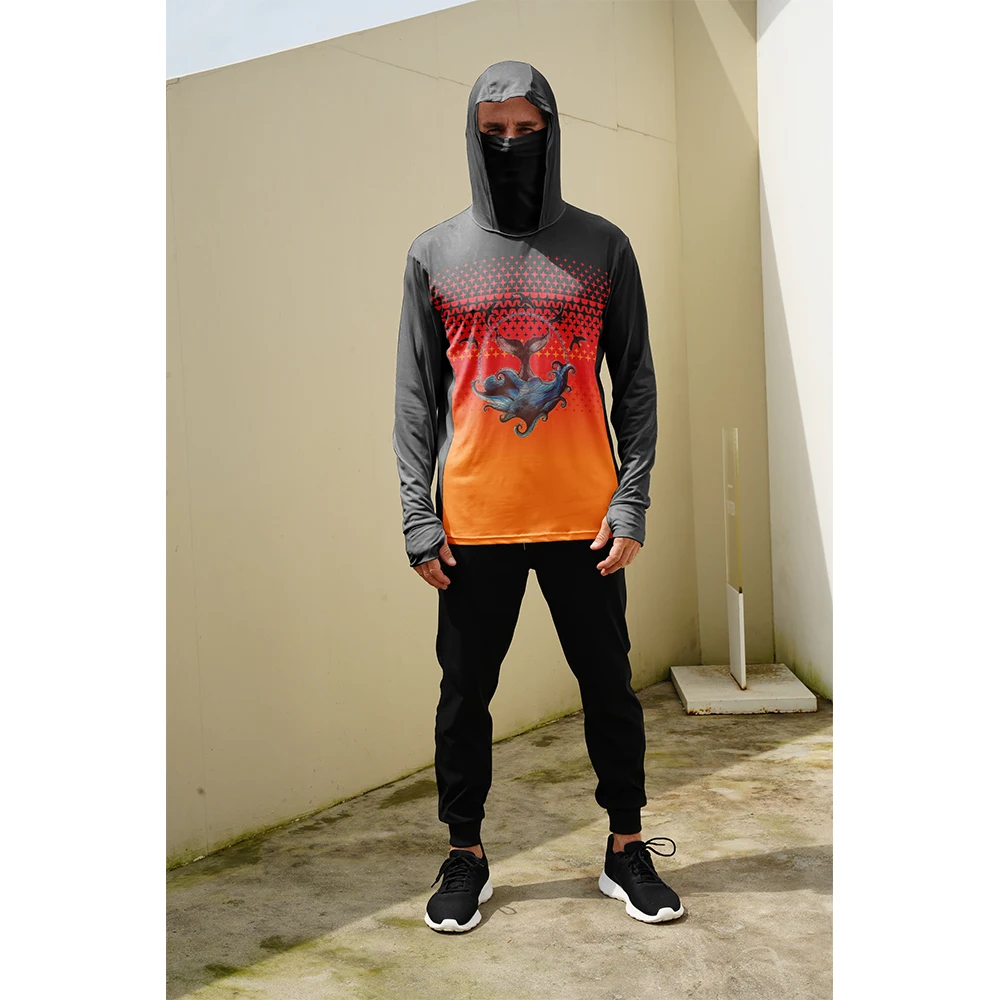 Fishing Mask Sun Protection - T-shirts de pêche pour hommes, protection