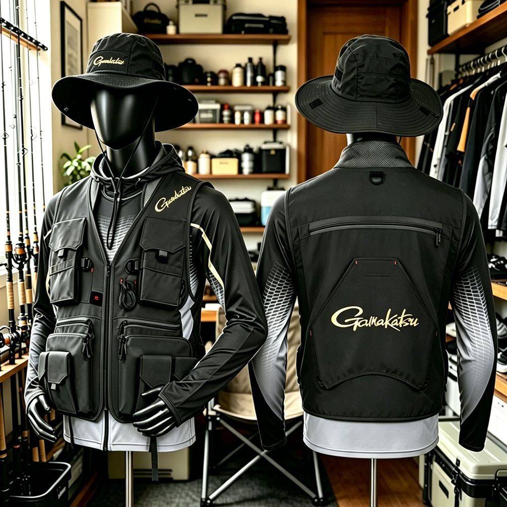 Fishing Rain Suit - Gamakatsu Gilet de pêche multi-poches pour