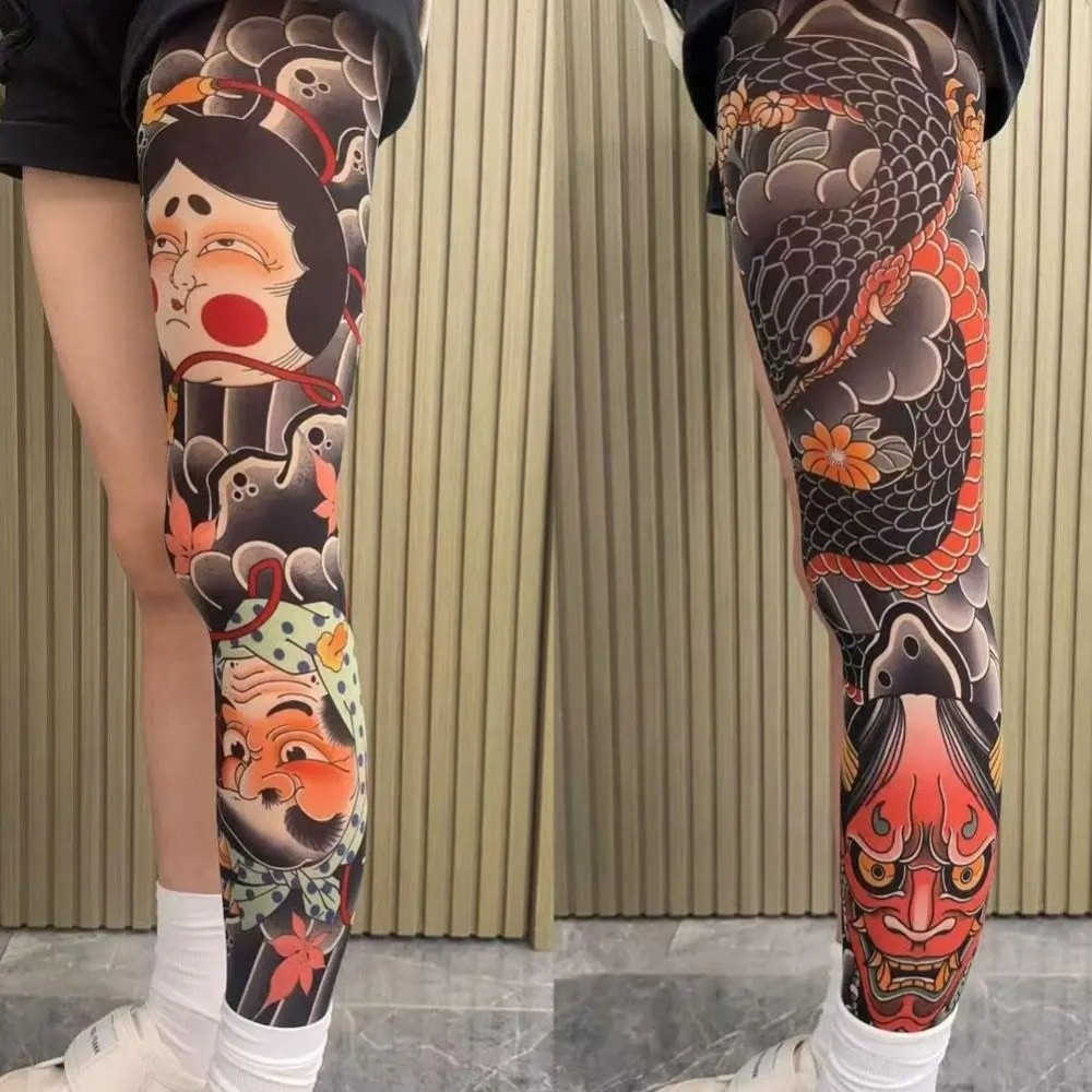 Fishing Socks - Nouvelles collants imprimés effet tatouage intégral,