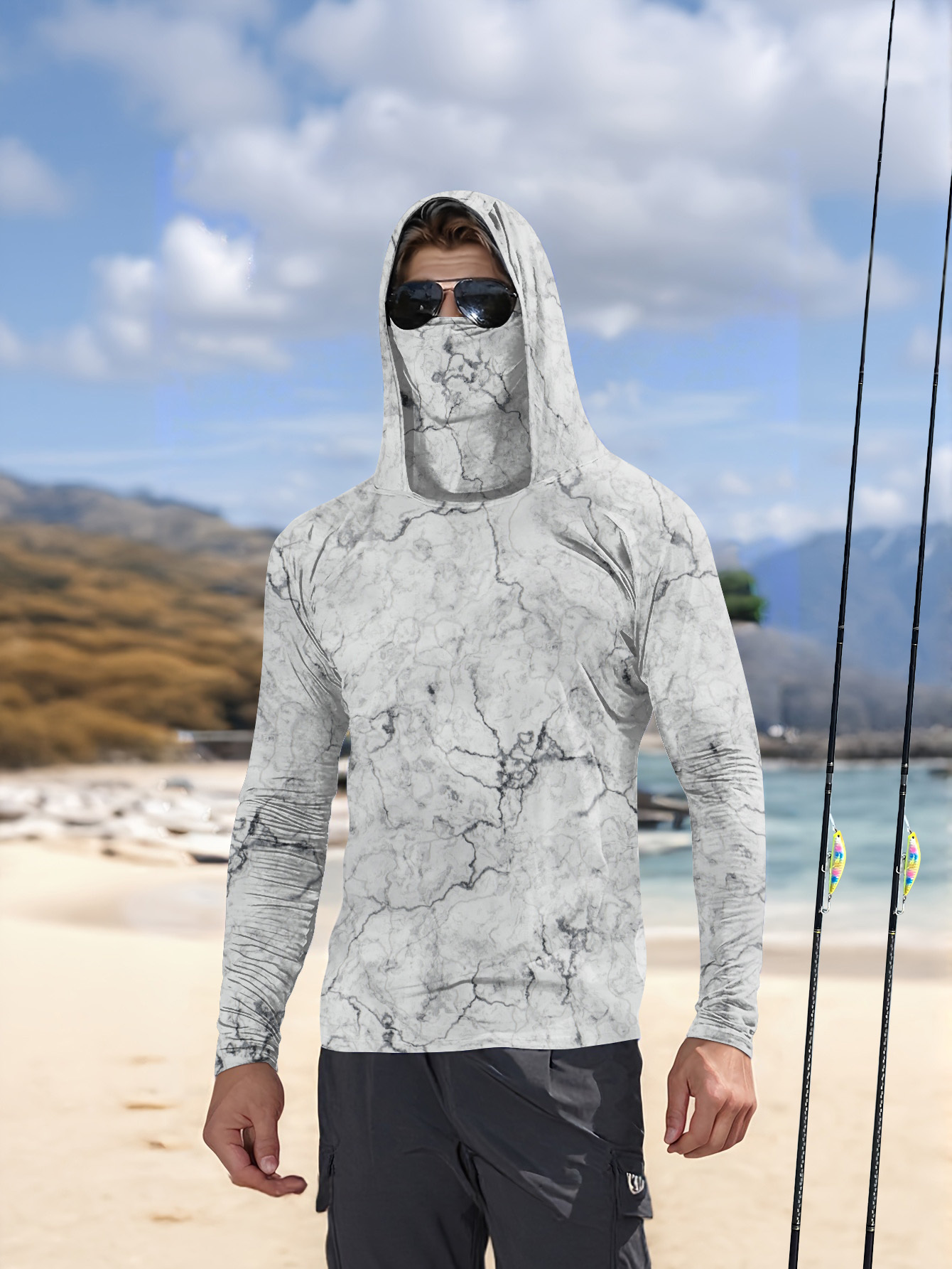 T-shirt de pêche à capuche pou - Fishing Shirt Uv Protection avis et prix